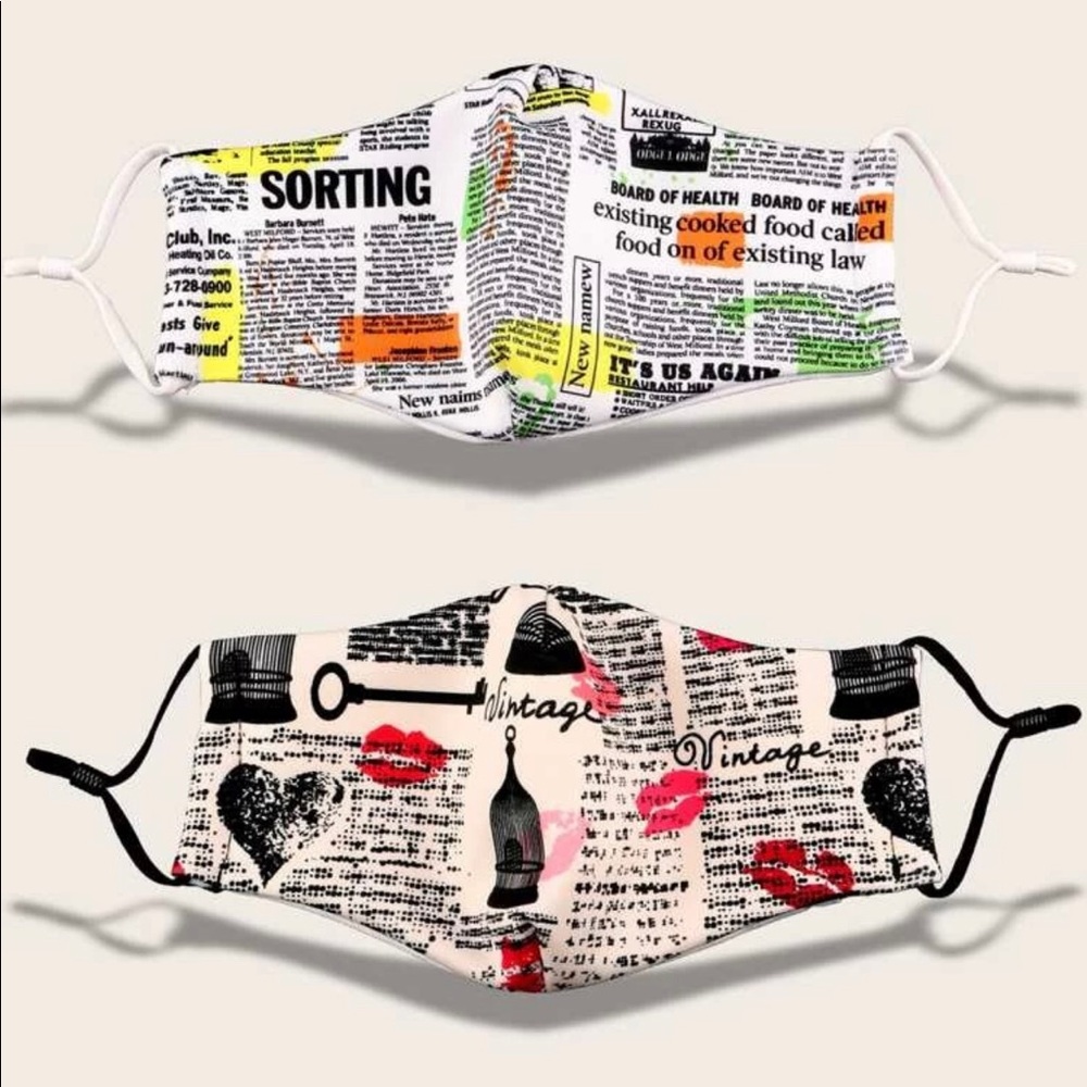 2 pieces newspaper face mask